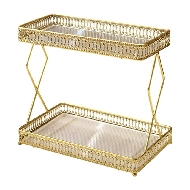 HILABEE Bathroom Countertop Organizer Multifunctional Supplies Makeup Organizer Standing double layer