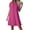 Hot Pink, variant on Horkkom A Line Dresses for Women V Neck Short Sleeve Zipper Mini Dresses Casual Beach Vacation Sundresses L