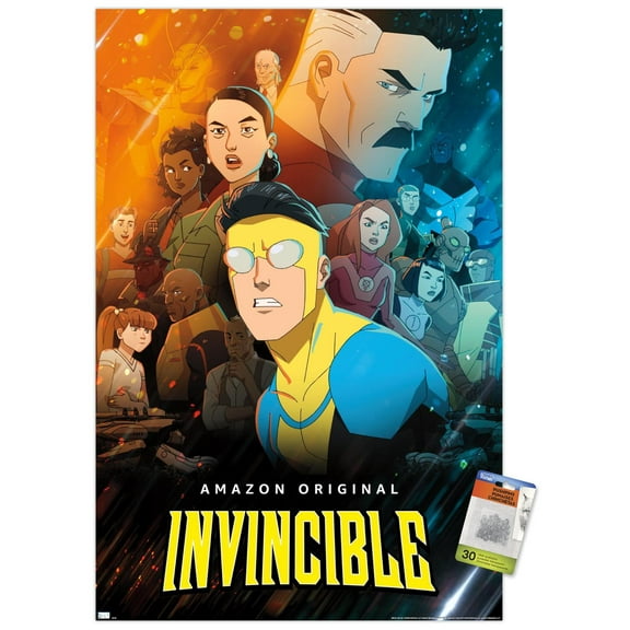 Invincible - Group One Sheet Wall Poster with Pushpins, 22.375" x 34"