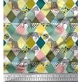 thumbnail image 1 of Soimoi Polyester Crepe Fabric Leopard & Argyle Patchwork Printed Craft Fabric by The Yard 52 Inch Wide, 1 of 1