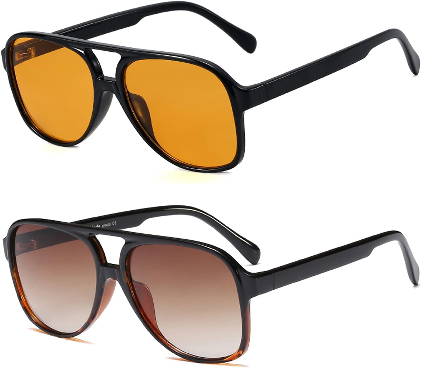 Vintage Aviator Sunglasses For Women Men Retro 70S Glasses Classic Large Squared Fr 10077 Walmart
