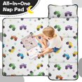 thumbnail image 4 of Monster Cartoon Truck White Pattern Teens Toddler Nap Mat with Pillow, Sleeping Mat Bag for Preschool Daycare 51"x22", 4 of 6