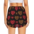 thumbnail image 4 of Uemuo Gold Glitter Heart Pattern Women's Athletic Shorts High Waisted Running Shorts with Liner Pockets Gym Elastic Workout Shorts-XX-Large, 4 of 9