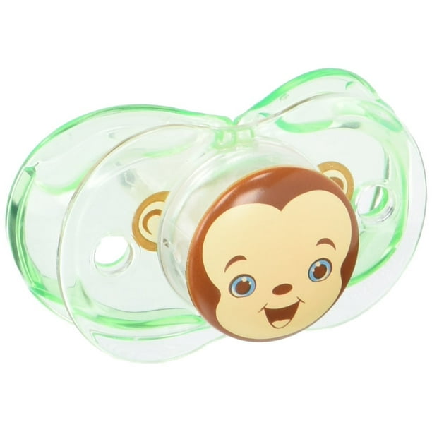 Mario Monkey The Smart Pacifier, Closes when dropped; Pacifiers By Razbaby,USA