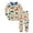 Khaki, variant on GobdXE Boys Dinosaur Print Pajama Set Multi Dino All Over Graphic Long Sleeve Crew Neck Top Cuffed Pants Kids 2 Piece Sleepwear Outfit 1-2 Years,Khaki