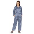 thumbnail image 5 of Moomaya Satin Nightwear Pajama Set For Womens Button Down Sleepwear Pj Set Soft Loungewear, 5 of 8
