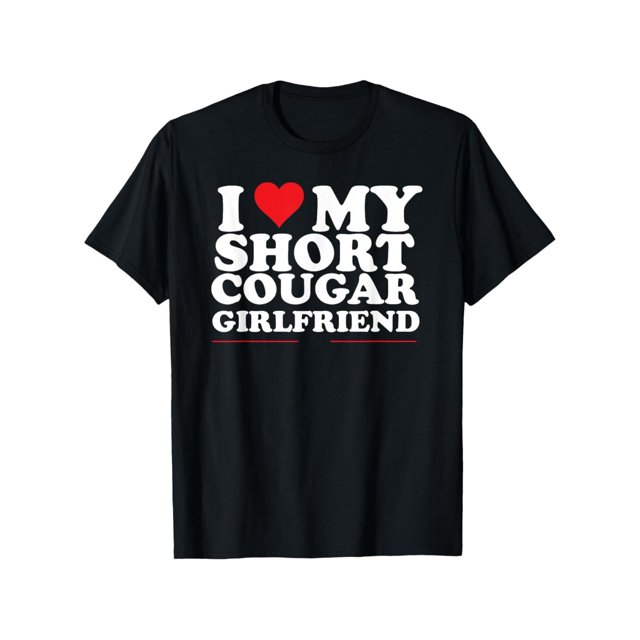 Pure Cotton T-shirt i Heart My Cougar GF T-Shirt Casual Shortsleeve