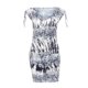 thumbnail image 3 of Vestido corto sin mangas con estampado blanco y negro S, 3 of 9