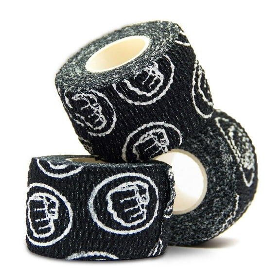 WOD Nation Hook Grip Athletic Tape - for Weightlifting Grips & Gym Sessions - Sweat-Proof Workout Tape - Versatile Weightlifting Accessories - Pack of 3, 23 ft, Black