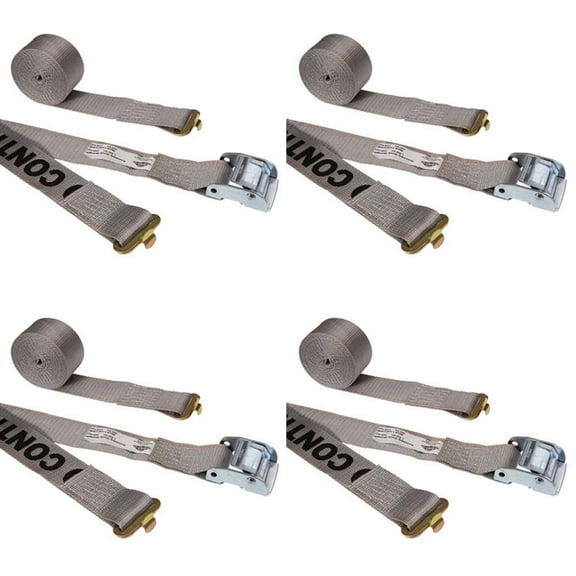 2"x16' Grey Interior Van Strap w/ Cam buckle and F-Track fittings -