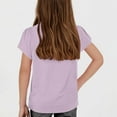 thumbnail image 5 of Shadoumai Shirts for Girls Letter Print Crewneck Shirt Short Sleeve T Shirt Classic Fit Basic Shirts School Clothes for Girls, 5 of 5