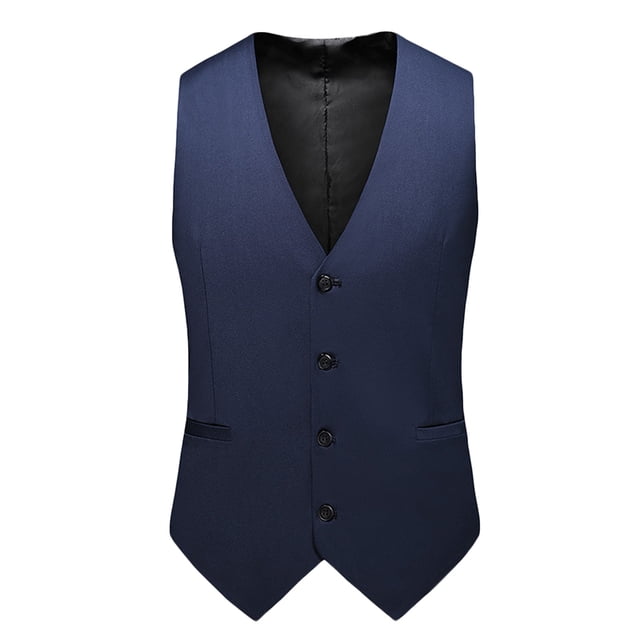 Mens Basic Business Waist Coat Casual Sleeveless Work Blazer Formal Suit Vest for Prom Wedding