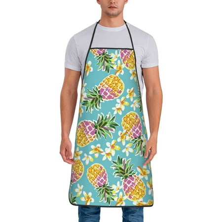 

Lukts Cute Pineapples Print Unisex Tie-Up Aprons Bibs for Chef Kitchen Grill Beverage Shop