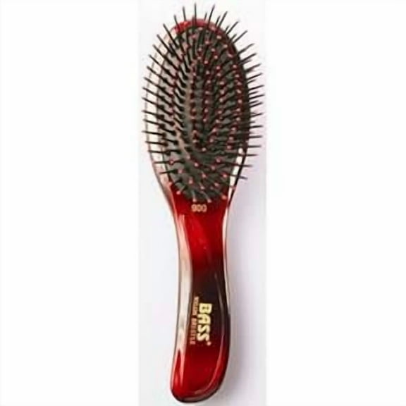 Bass Large Orange Oval Cushion Nylon Bristle Salon Brush