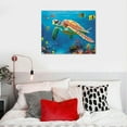 thumbnail image 4 of JRXY Sea Turtle Canvas Wall Art Bathroom Pictures Wall Decor Beach Decorations for Home Bedroom Living Room, Framed Colorful Coastal Nautical Sea Turtle Art Decor 20x16 Inches Ready to Hang 20x16in, 4 of 4