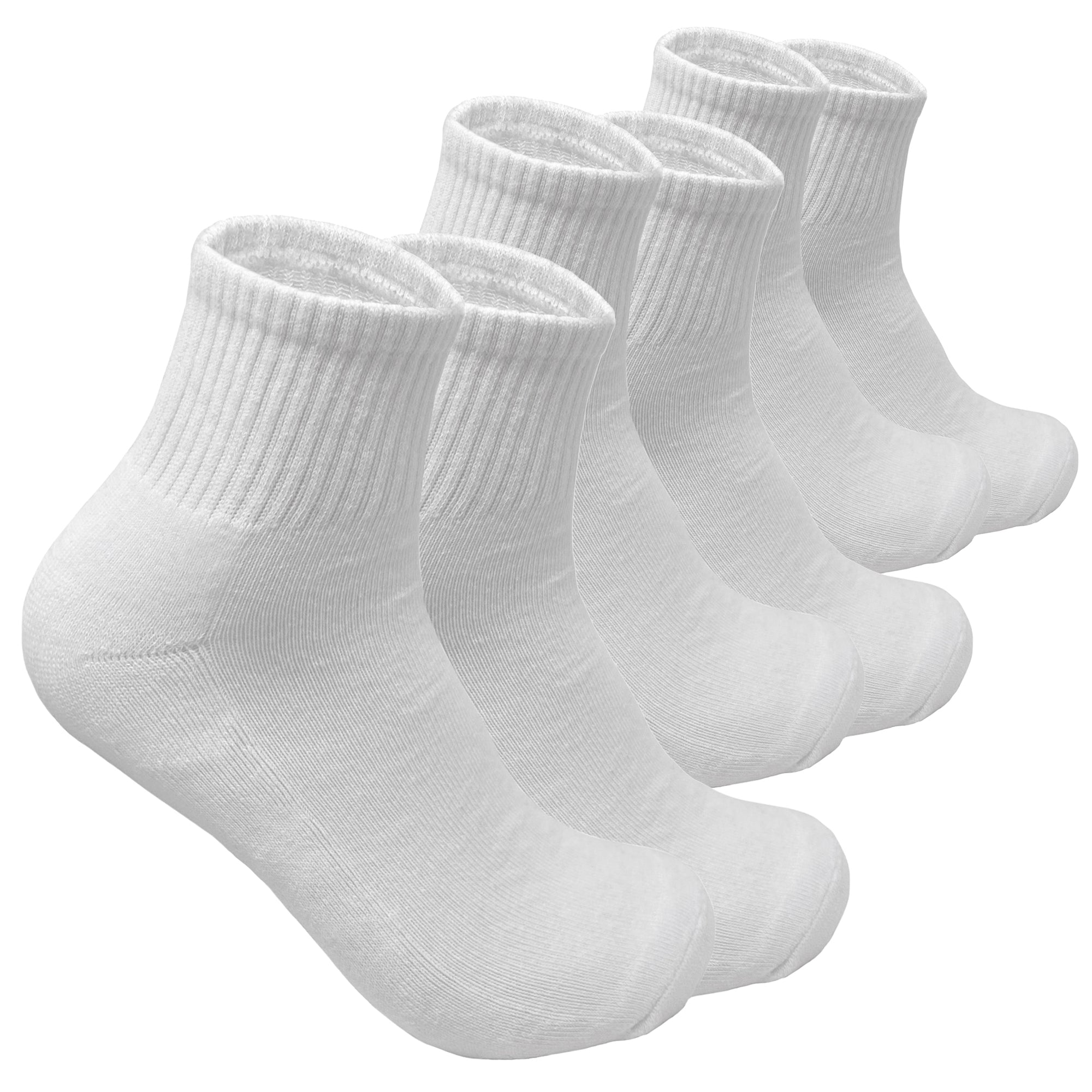Men's High Quality Cotton Cushioned White Ankle Crew Socks Size 913