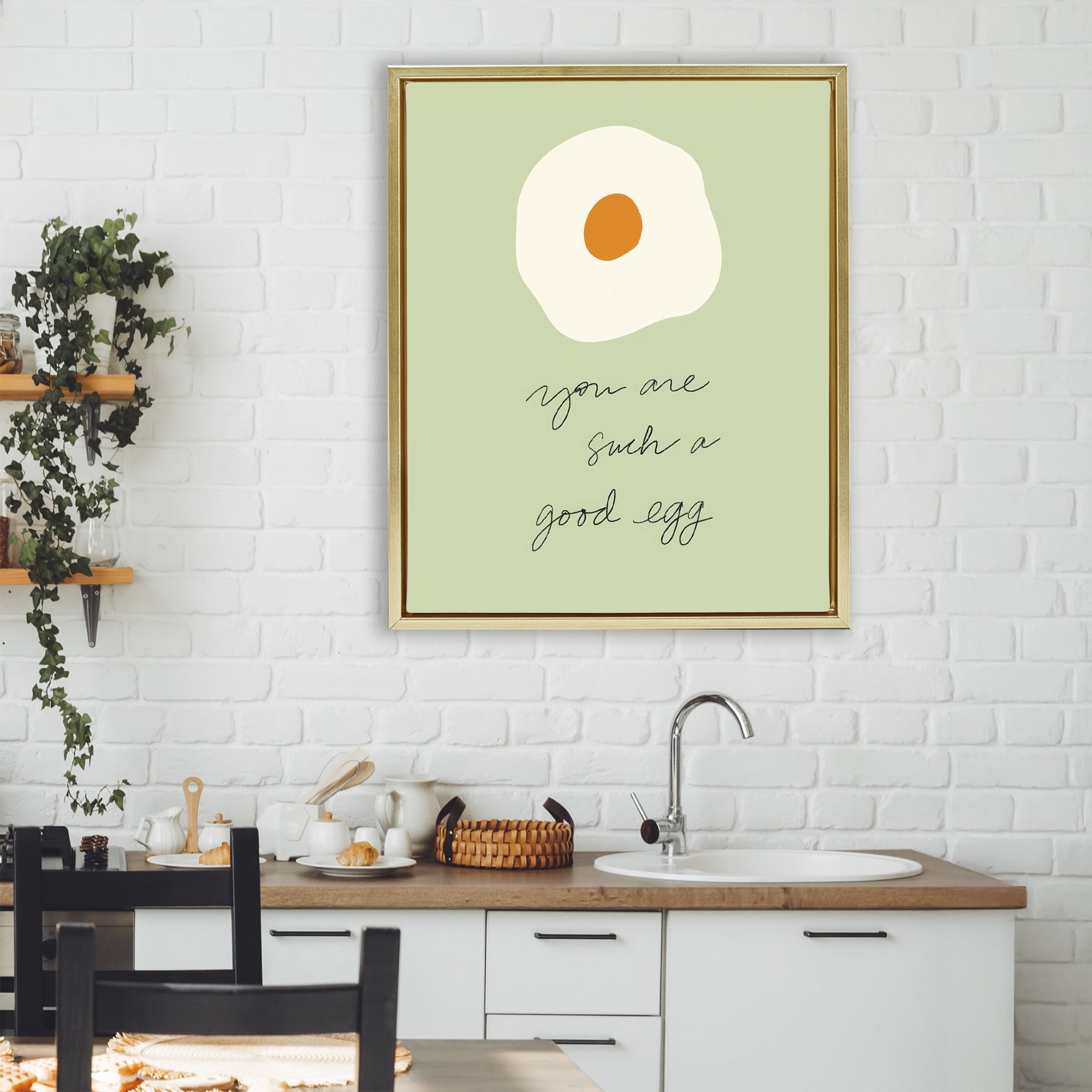 Stupell Industries You Are A Good Egg Gold Framed Floater Canvas Wall Art, design by SD Graphics Studio