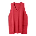 thumbnail image 4 of GEWSEY Women's Plus Size Sweater Vest V Neck Sleeveless Loose Fit Knit Pullover Tank Tops with Pockets (Red, L), 4 of 5