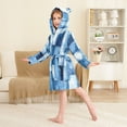thumbnail image 4 of FORMRS Kids Bathrobe Unisex Hooded Robe Toddler Pajamas Sleepwear, Size 10-12T, Blue Pattern, 4 of 7