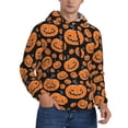 thumbnail image 2 of Kdxio Halloween Pumpkins Print Mens Casual Hooded Collar Drawstring Hoodies Pullover Sweatshirts Casual Long Sleeve Shirts-X-Large, 2 of 7