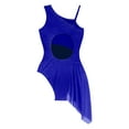 thumbnail image 6 of YIZYIF Womens Ballet Gymnastics Leotard Asymmetric Shoulder Straps Cutout Back Modern Lyrical Dance Bodysuit Royal Blue XXL, 6 of 7