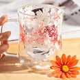 thumbnail image 3 of sunsanly 220/300ML Double Walled Glass Cups with Insulated Handle Clear Glass Coffee Mugs Heat Resistant Floral Design Drinking Mug for Tea, 3 of 7