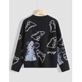thumbnail image 4 of Diconna Tricot pour Adultes, Hauts à Manches Longues à Col Rond avec Imprimé de Dinosaures Dessin Animé, 4 of 5