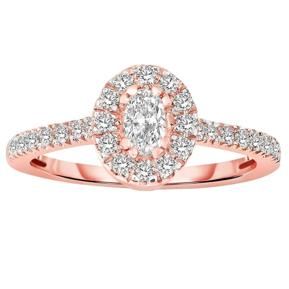 Halo Diamond and Moissanite Engagement Ring 1.50 Carat Oval cut Moissanite with 18k Gold Plating