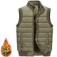 thumbnail image 2 of Chaleco de estilo militar grueso acolchado para hombre, chaleco suelto de gran tamaño con cuello levantado, chaleco cálido para hombro, 2 of 4