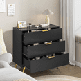 thumbnail image 4 of 3 Drawer Dresser for Bedroom, Modern Fluted Dressers Chest of Drawers, Wide Wood Storage Dresser Organizer, Dresser TV Stand for Bedroom, Living Room, 4 of 7