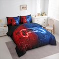 thumbnail image 3 of Homewish Video Game Twin Bedding Sets 7-Piece for Boys Girls,Blue Red Gamepads Bedding Comforter Set Microfiber,Abstract Ombre Geometric Honeycomb Breathable Sheet Sets,Ultra Soft Home Decor, 3 of 8