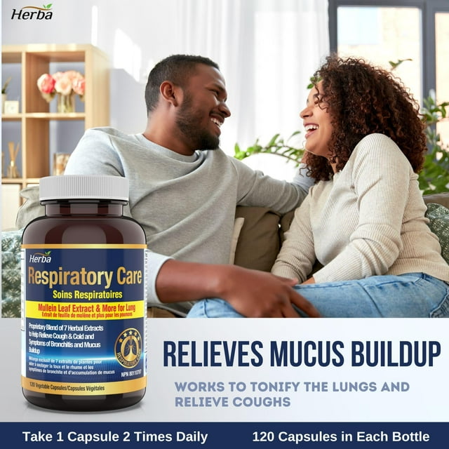 Herba Lung Detox Supplement with Mullein Leaf Extract – 120 Capsules