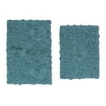 thumbnail image 2 of Home Weavers Bell Flower Collection 100% Cotton Non-Slip Bathroom Rug Set Machine Washable Bathroom Rug-17"x24", Bath Rug- 21"x34", Blue Color 2 Piece Bath Rug set, 2 of 9
