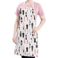 thumbnail image 5 of Pink Black Geometric Feather and Arrow Apron-Garden Aprons for Women with Pockets-Cotton Linen Waterproof Kitchen Cooking Gardening Aprons Adjustable for Kitchen,Cooking,BBQ and Salon 33x27 Inch, 5 of 7