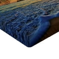 thumbnail image 2 of Ambesonne Hawaiian Fitted Sheet 2 Pcs Set, Sunrise Lanikai Beach, Twin, Brown Blue, 2 of 3