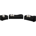 thumbnail image 3 of Bowery Hill Contemporary Black Faux Shearling Teddy Fabric Sofa, 3 of 16