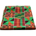 thumbnail image 3 of African Print Wax Fabric Kente Fabric (1 Yard, D), 3 of 4