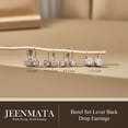 thumbnail image 3 of JeenMata 0.75 Carat Lab Grown Diamond Bezel Set Leverback Drop Earring - in 18K White Gold Plating Earrings for Women, Gift for Girlfriend, Mother, Her, 3 of 8