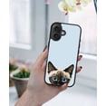 thumbnail image 5 of WIRESTER Shockproof Soft Rubber Cover Case for Apple iPhone 16 Plus 6.7" 2024, Animal Siamese Kitten Cat On Pale Aqua Background, 5 of 5