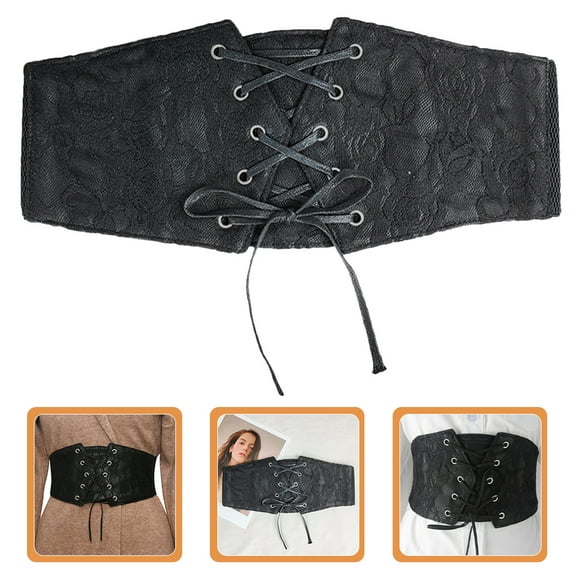 UPOUART 1Pcs Wide Corset Belt Gothic Pu Leather Adjustable Waist Shaping For Women Parties Holidays