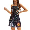 thumbnail image 1 of Bright Abstract Fantasy Pattern Square Neck Dress New Plus Size Elegant Women Waist Tight Dress Beautiful Abstract Pattern, 1 of 5