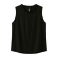 thumbnail image 4 of SSZMDLB Women Plus Size Sleeveless Ruffle Tank Tops Loose Round Neck Basic Tee Solid Boho Casual Summer Tops Vacation Holiday Outfits, Black XL, 4 of 7