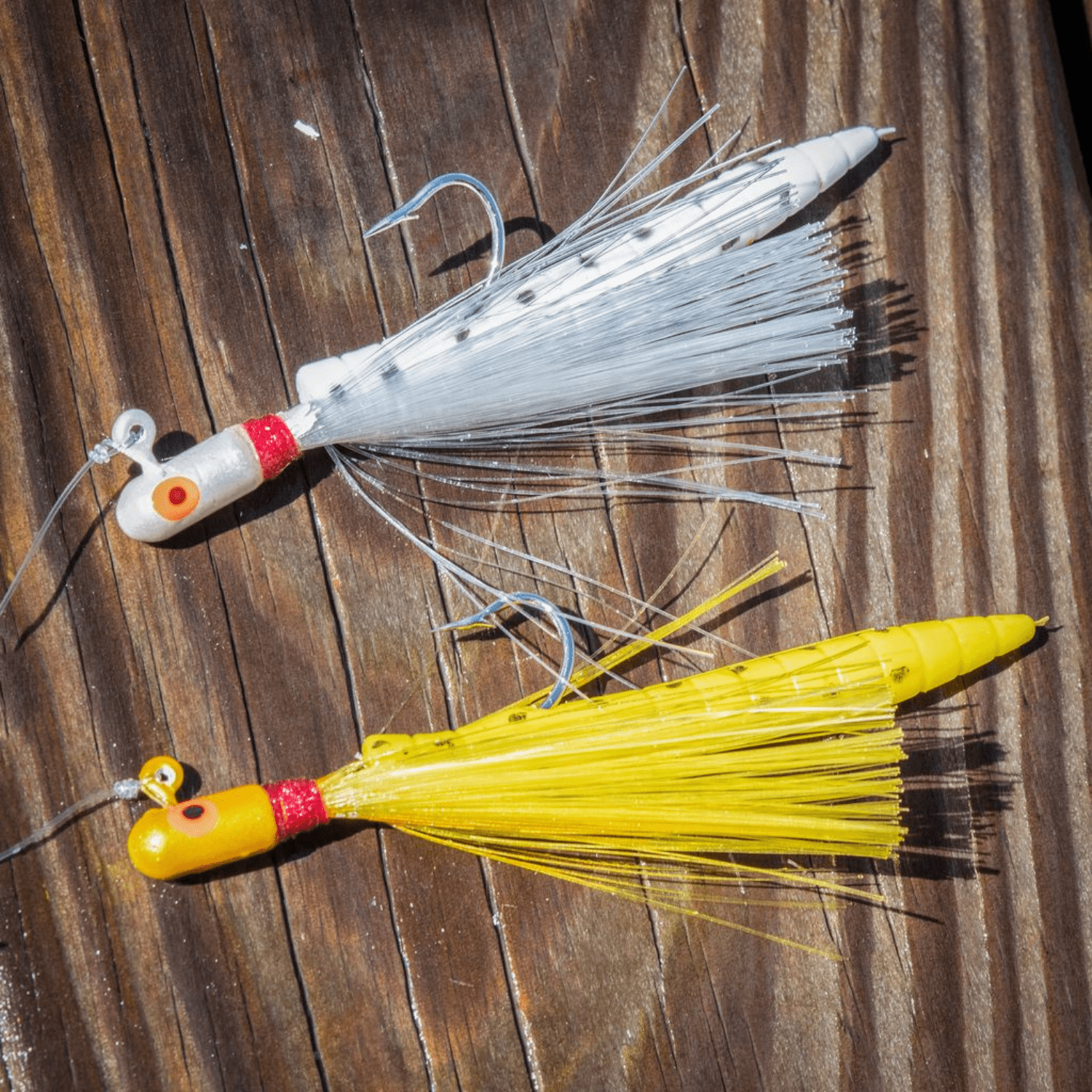 (2 pack) Buccaneer Rig Lure, White & Yellow Speck Tail, 1/8 oz, 2 Pack