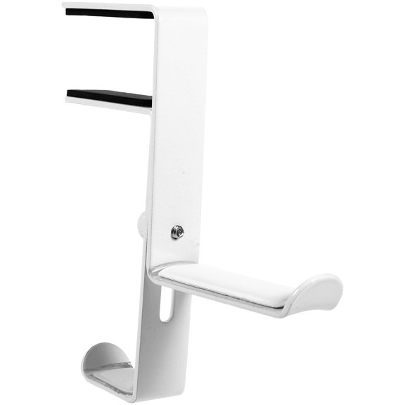 Heavy Duty Adjustable Under Desk Headphone Hook Clip - Punch-Free Headset Hanger Organizer for Home and Office, White