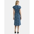thumbnail image 3 of Time and Tru Women's and Women's Plus Smocked Waist Midi Dress with Short Sleeves, Sizes XS-4X, 3 of 4