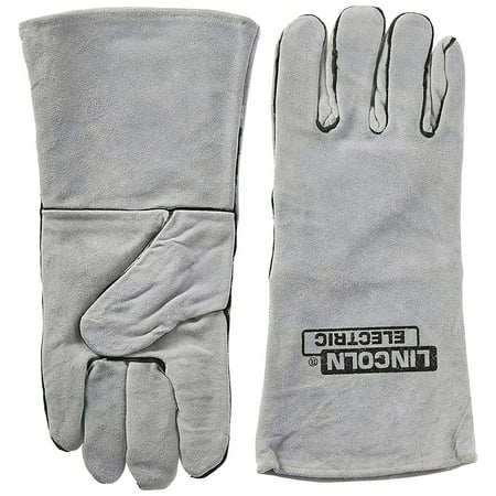

Leather Welding Gloves KH641 Premium Hand Protection from Welder and Cutting Torch Heat Commercial Quality Cotton Lined Gauntlet Cuff Unisex 1 Pair One Size Gray