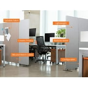 Stand Up Desk Store ReFocus Freestanding Noise Reducing Acoustic Room Wall Divider Office Partition (Ash Grey, 23.6 x 66 , Zippered Extension Panel)