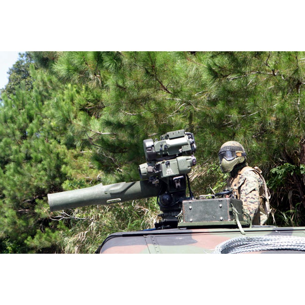 A tubelaunched, opticallytracked, wireguided missile gunner scans