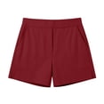 thumbnail image 6 of Gamivast Plus Size Shorts for Women Pull on Stretchy Trendy Shorts with Pockets Summer Loose Fit Straight Leg Casual Shorts Beach Travel Bottoms Purple XXXL, 6 of 6