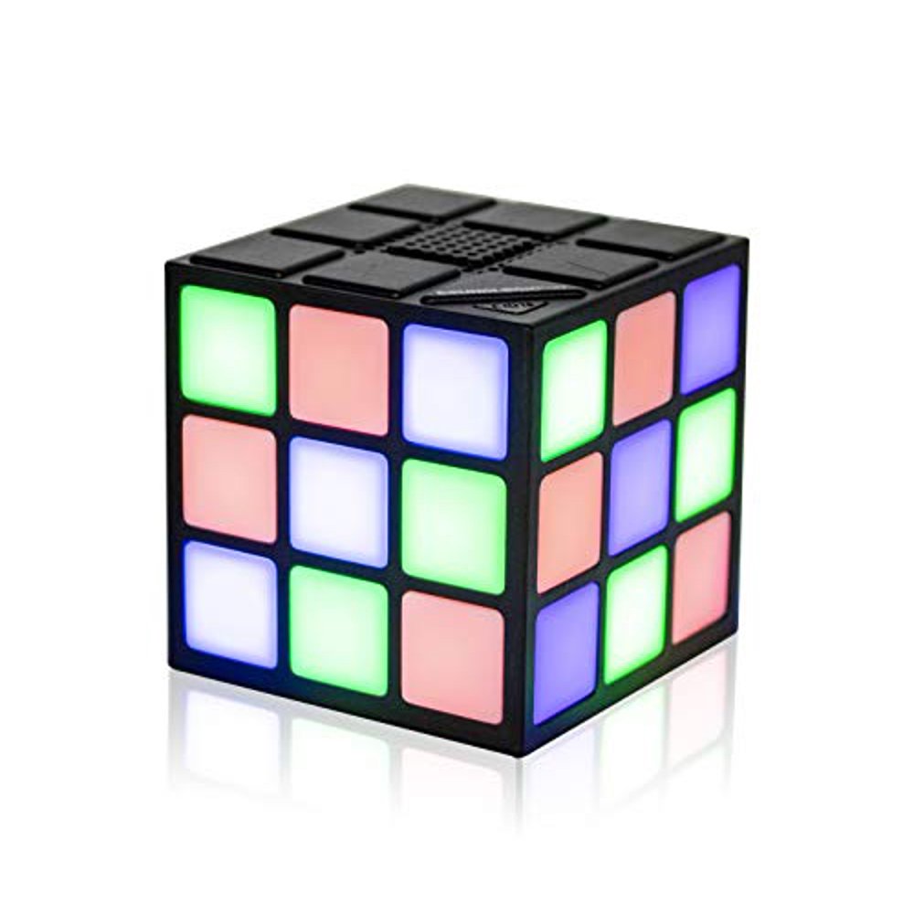 LED Cube Music Player Wireless Bluetooth Speaker, Rubiks Cube Style Color Changing Portable